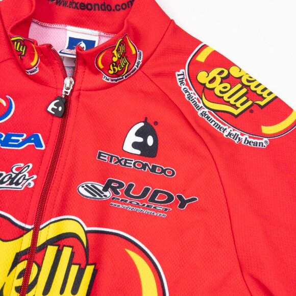 Jelly Belly Cycling Jersey Men's XL Red Full Zip Candy Pro Team Etxeondo - Picture 5 of 13
